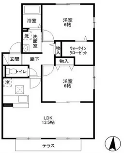 ガーデンヒルズWEST【2階】の間取り