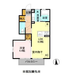 長野県長野市稲里町中氷鉋【アパート】の間取り