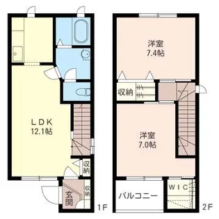 プリマ請西W棟【1階】の間取り