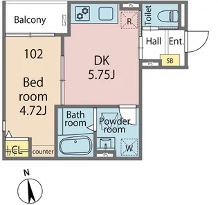 ハナテラス五反野【1階】の間取り