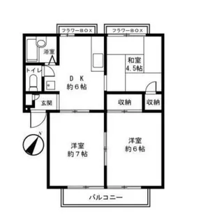 ジュネス十日市場A棟【3階】の間取り