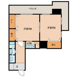 インペリアルKAKU【8階】の間取り