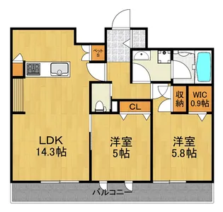 Largo Sereno【3階】の間取り