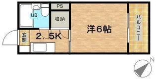 第2コーポ古屋【4階】の間取り