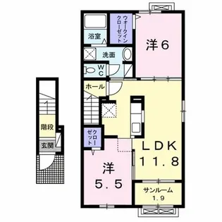 トライブB【2階】の間取り