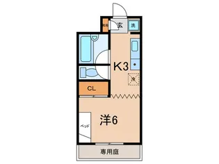 ヴァルトイン須磨【1階】の間取り