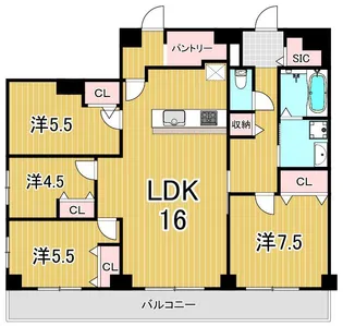 第一サイプレスマンション【2階】の間取り