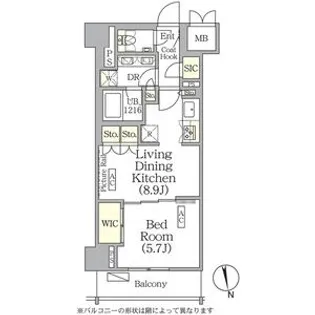 ザ・パークハビオ神楽坂レジデンスSouth【10階】の間取り