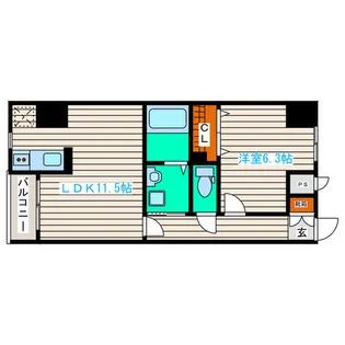 苦竹レジデンス壱番館【2階】の間取り