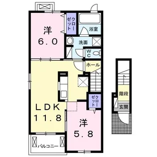 アン・シャトーB【2階】の間取り