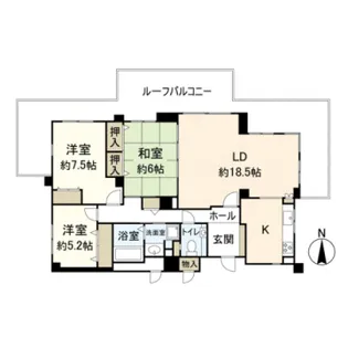 御所西パークホームズ洛楽荘【7階】の間取り
