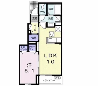 プランドール須恵中央B【1階】の間取り