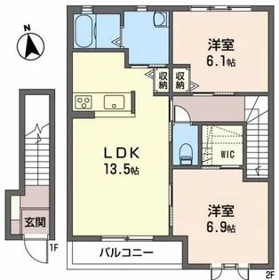 シャーメゾン開北【2階】の間取り