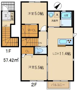 ユーフォリアA棟【2階】の間取り