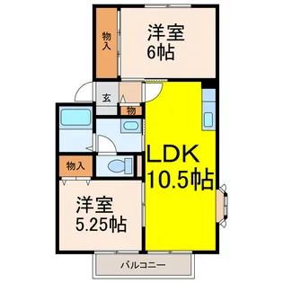 ルミエールA棟【2階】の間取り