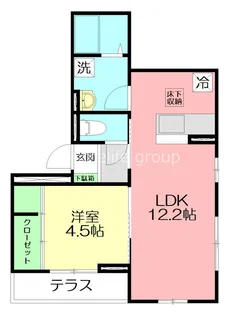 エミグランド愛甲石田【1階】の間取り