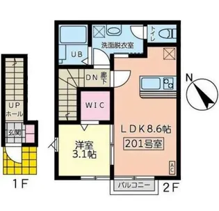 ファインヒルズ I【2階】の間取り