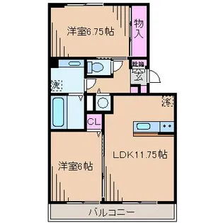 ミールレ野川II【3階】の間取り