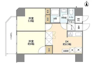 クレール清澄公園【8階】の間取り