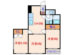ヌ-ヴェル中原【4階】の間取り
