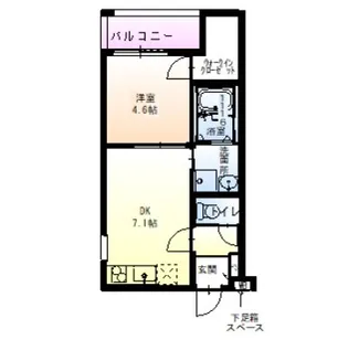 フジパレス摂津香露園【1階】の間取り