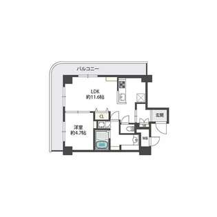 近鉄淀川リバーサイドマンション513号室【5階】の間取り