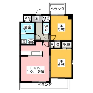 第6吉田ハイツ【8階】の間取り