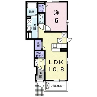 プリムローズ ガーデンヴィラB【1階】の間取り