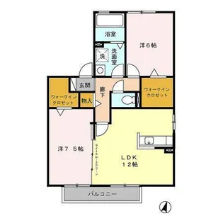 フェイバリットタウンA棟【1階】の間取り