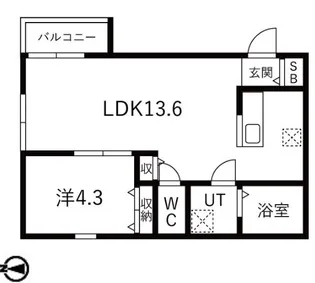 道徳テラス【1階】の間取り