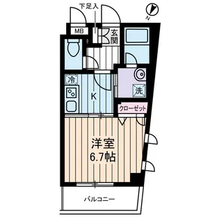 クオーレ西新宿【1階】の間取り