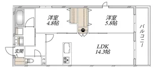 HEBEL MAISON 甲東園【2階】の間取り