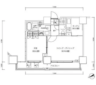 パークキューブ愛宕山タワー【2階】の間取り