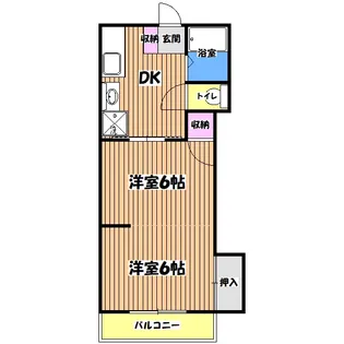 ハイツ江添A【2階】の間取り