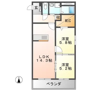 ハートフルマンションi2【1階】の間取り