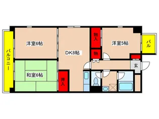 サンヒルズ潮見台【3階】の間取り