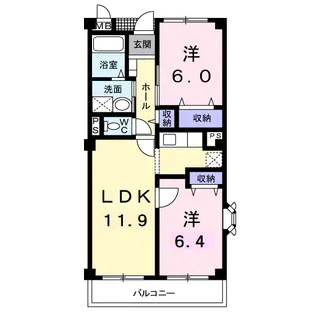 アビタシオン早稲田【1階】の間取り