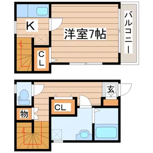 サンライズ宮町【1階】の間取り