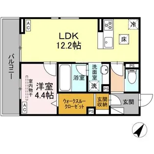 D crest津島町【1階】の間取り