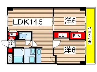 ウインド-東野【2階】の間取り