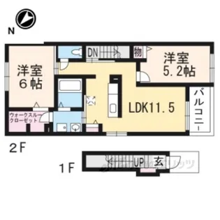 パレス堅田【2階】の間取り
