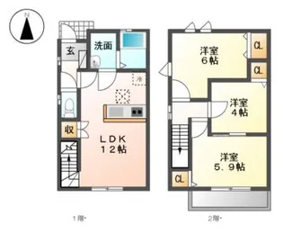 Sirius上坂【1階】の間取り