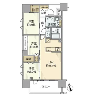 プラウド船橋本町通り【8階】の間取り