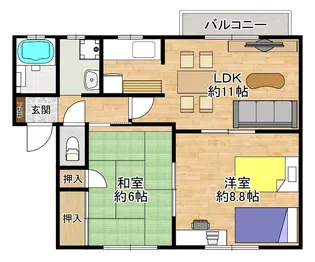 みずほハイツ【2階】の間取り