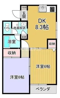 スカイハイツIII【1階】の間取り