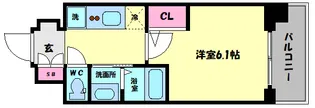 エステムコート難波WEST-SIDEVIグラッド【4階】の間取り
