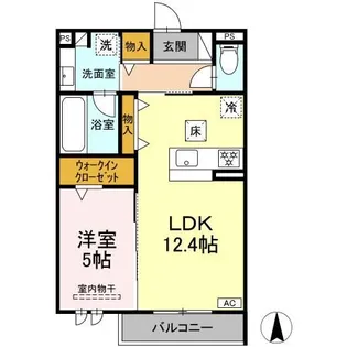セレスティアみやまち【1階】の間取り