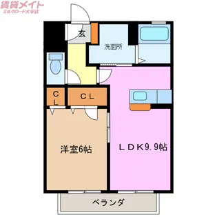 ヴィラ東員【1階】の間取り