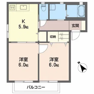 K.I ハイツ A棟【2階】の間取り
