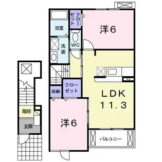 オリンポスC【2階】の間取り